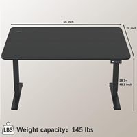 Bureau debout électrique moderne Furmax 55x24 pouces, réglable en hauteur, pour le bureau à domicile, avec mémoire de position et support métallique en T