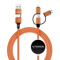 Câble de charge personnalisé avec logo lumineux rond, câble de données multi-charge rapide 6 en 1 3A pour tous les téléphones
