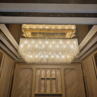 Lustre de restaurant moderne de luxe, design nordique, lampes suspendues pour tables de salle à manger de villas, lustre en cristal