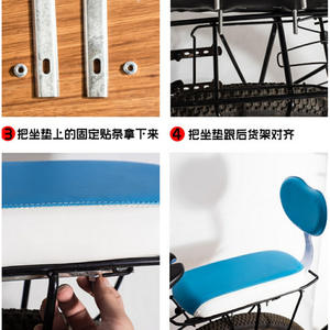 Siège arrière de vélo avec dossier en mousse, coussin de selle confortable pour adultes, 4 couleurs disponibles - Product Image 4