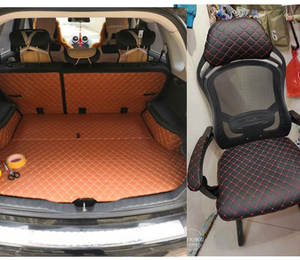 Cuero sintético para tapicería de coche, costura de 1,4-1,8 m de ancho, acolchado, diferentes, imitación de cuero, puntada de diamante, suelo de cuero cosido - Product Image 2