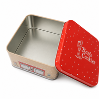Boîte en métal de luxe de forme carrée de qualité alimentaire pour biscuits, chocolats et autres produits en gros