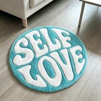 Tapis tufté à la main en forme de cœur, motif lettres fondantes rouges, pour salon, chambre et décoration de mariage