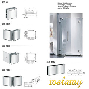 Clip de abrazadera de <span class=keywords><strong>pared</strong></span> a vidrio para ducha 135 90 grados de acero inoxidable balaustrada cuadrada Gracket pantalla sin montura - Product Image 2