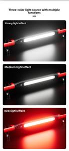 Lampe de travail LED portable lumineuse ABS IP55 rechargeable avec 2 bases magnétiques, crochet rotatif à 360°, pince pour atelier, garage, travaux automobiles, chantier - Product Image 5