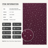 Tissu en maille scuba extensible Poly Shine à gros losanges, 95% Poly 5% Spandex, 260GSM, brillant, pour robes, tenues de soirée, costumes de scène, filles