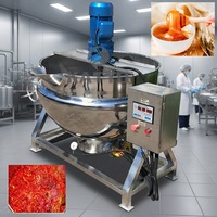 Chaudière de cuisson industrielle à double enveloppe, gaz et électrique, grande capacité, avec agitateur