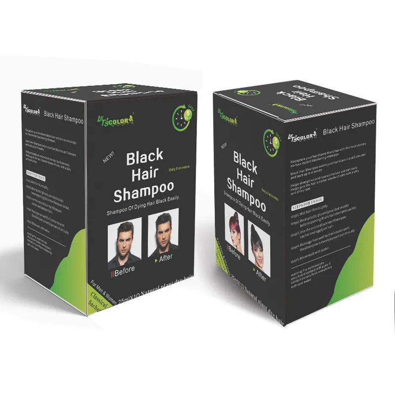 Instant Permanent Hair Color Shampoo Black Plastic For Gray Hair