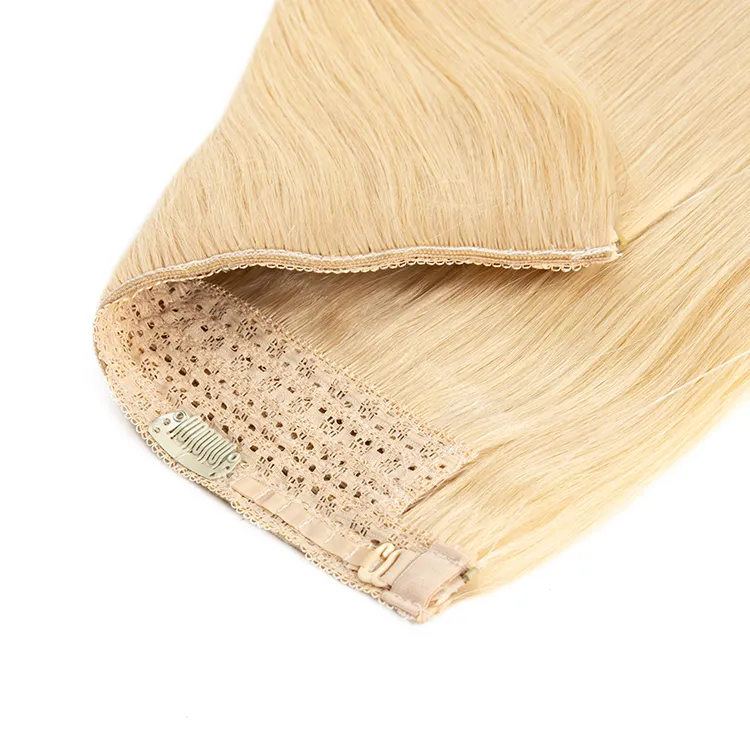 Duplo Desenhado Remy Russo Silky Straight Halo Extensões De Cabelo Natural Cabelo Humano Fio De Peixe em Extensão