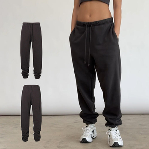 กางเกงวอร์มทรงสอบ คิงเซ็น ยูนิเซ็กซ์ ผ้าฝ้าย 100% ระบายอากาศได้ดี เอวยางยืดพร้อมเชือกผูก มีกระเป๋าข้าง สไตล์ลำลอง สตรีทแวร์ - Product Image 1