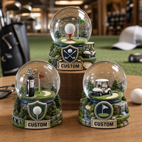 Globe de neige personnalisé avec logo pour tournoi de golf, mini parcours de golf, putting green, globe d'eau en résine, décoration de bureau