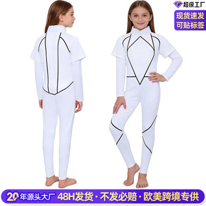 Combinaison blanche Carly pour filles, costume de cosplay Stranger Things, tenue de série télévisée pour enfants - Product Image 2
