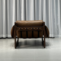 Canapé simple inclinable en cuir rétro OEM, fauteuil de détente convertible pour salon, chambre, balcon, appartement