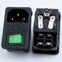 Prise intelligente AC-01 C14 avec interrupteur LED et double fusible 10A 250V pour les normes Royaume-Uni, États-Unis, UE et Australie