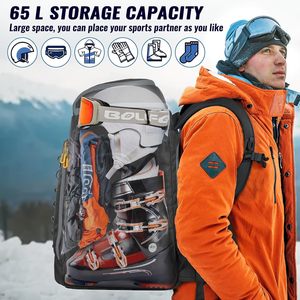 Sac à dos de voyage personnalisé haut de gamme en nylon de 60 litres pour bottes de <span class=keywords><strong>ski</strong></span>, casque de snowboard - Product Image 5
