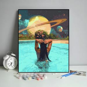 Bộ Tranh sơn dầu Tự Làm cao cấp 16x20 inch vẽ tay chân dung hiện đại hình vuông in bằng số nghệ thuật kỹ thuật số không khung cho gia đình - Product Image 6