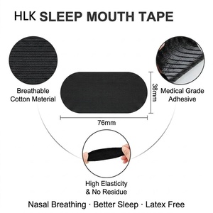 Masque pour les <span class=keywords><strong>yeux</strong></span> HLK Custom Premium Box, confortable, hypoallergénique, sans latex, 95% coton + 5% élasthanne, anti-ronflement, bandes buccales pour dormir - Product Image 4