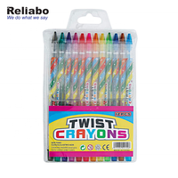 Reliabo Chine Produits Uniques 12 pièces Multicolore Torsion Cire Twistable Crayons Pour Les Enfants