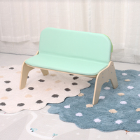 Maternelle Enfants Mignons Canapé Chaise En Bois pour Enfants En Cuir Rembourré Siège Bébé Bas Banc