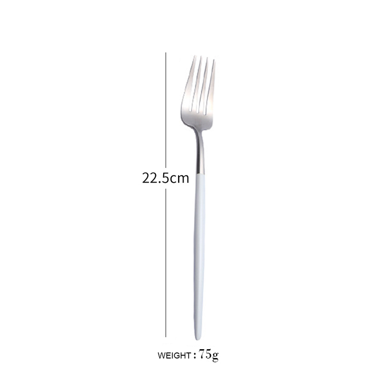 Dinner fork white silver