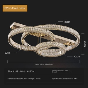 Moderno de lujo de cristal redondo Interior accesorios colgantes luz colgante de techo Led lámpara Plafond para la decoración del hogar - Product Image 6