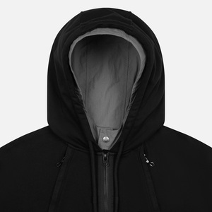 Sweat à capuche zippé double couche lourd, vierge, personnalisable avec broderie - Product Image 4