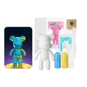 Set di pigmenti per embrioni bianchi con orso fluido di alta qualità giocattoli per pittura acrilica fai da te fatti a mano