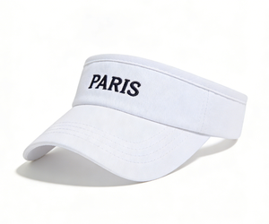 Visera Bordada de París para Mujer y Hombre, Ajustable, de Algodón, con Parte Superior Vacía, para Verano, Golf, Tenis y Deportes al Aire Libre - Product Image 1
