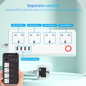 Tuya çok fonksiyonlu İngiltere güç şeridi akıllı USB anahtarı güç soketi WiFi güç izleme ile - Product Image 5