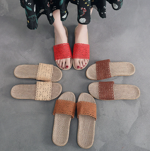 Pantofole da <span class=keywords><strong>Casa</strong></span> in Lino con Paillettes e Pizzo per Donne, <span class=keywords><strong>Eleganti</strong></span> e Traspiranti - Product Image 4