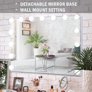 M1558 Hot <span class=keywords><strong>Sale</strong></span> Wall Mount Desk Hollywood Led Lighted Makeup Mirror With Table - Product Image 2