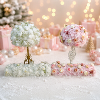 Chemin de table floral moderne en soie artificielle 100 cm, rangée de fleurs personnalisée pour décoration de mariage de luxe