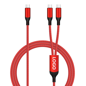 Câble USB Type-C Multi-charge rapide 100W 2-en-1 avec charge rapide PD et répartiteur, gaine en nylon et PVC pour iOS/ordinateur/téléphone portable - Product Image 1