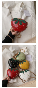 Borsa a Tracolla a Catena con Cuore a Fragola 2026 di Tendenza, in Pelle PU di Alta Qualità, Mini Borsa a Mano <span class=keywords><strong>da</strong></span> Donna Stile Ins per Tutti i Giorni - Product Image 6
