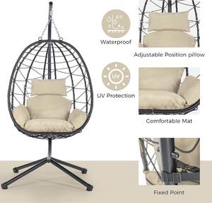 Sân vườn ngoài trời đồ nội thất treo Patio đu ghế ban công Swing Treo Giỏ ghế đu cánh tay ghế - Product Image 6