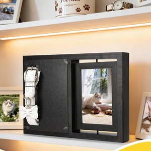 Wooden Pet Keepsake Photo Frame Rectangular <b>Shadow</b> <b>Box</b> Tabletop Display Case For Cat Dog Fur And Collar - Product Image 1
