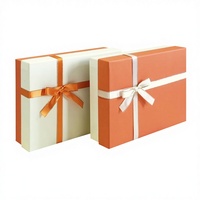 Boîte cadeau en carton rigide Tian Di Gai avec nœud et ruban pour emballage d'écharpes, cosmétiques, parfums, vêtements/chemises, avec sac cadeau - Boîte vide
