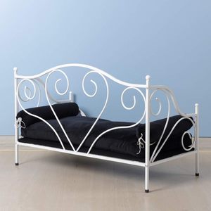 Yoonnie White Metal Frame Pet <b>Bed</b> Nest Dog Sofa with Detached Thick <b>Cushion</b> <b>for</b> Small Dogs in Summer - Product Image 2