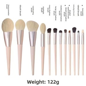 ชุดแปรงแต่งหน้าสีชมพู 12 ชิ้น ขนแปรงสังเคราะห์นุ่ม ด้ามไม้ สำหรับวีแกน ใช้ได้กับคอนซีลเลอร์ แป้ง บลัชออน ชุดแปรงเครื่องสำอางสำหรับผู้หญิง ใช้ได้ทุกวัน - Product Image 5
