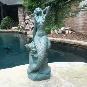Populaire Ontwerpen brons mooie mermaid naakt figuren standbeeld