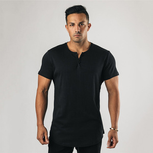 T-shirt court décontracté unisexe pour homme, en coton/élasthanne, tricoté, coupe ajustée, séchage rapide, anti-froissement, respirant, sérigraphie, vêtements de travail - Product Image 3