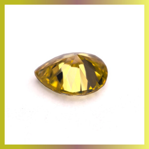Moissanite Pear Cut Lemon Yellow Synthetic Gemstone For Jewelry Making GRA Certified - Product Image 4