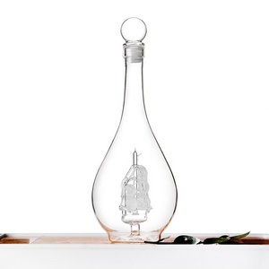 Decorazioni in vetro borosilicato alto soffiato a mano creative bottiglie di vino da barca a vela bicchieri a vela lisci - Product Image 2