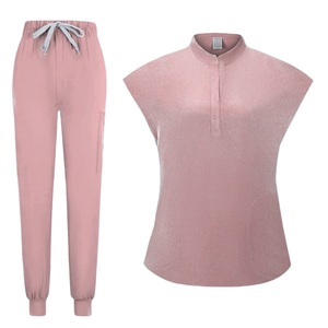 Abito Unisex senza maniche Top Suit Beauty Spa ospedale abito <span class=keywords><strong>da</strong></span> lavoro indipendente colletto in piedi sala operatoria infermiera medico infermiera - Product Image 2