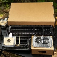 Barbecue d'extérieur pliable moderne Bento-Yaki NF-0302 avec logo personnalisé, dispositif de sécurité anti-flamme, revêtement poudré, boîte en aluminium et plastique