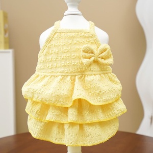 Robe d'été princesse pour chien, à volants superposés, avec nœud décoratif, jupe à bretelles pour chiot, vêtements pour petits chiens (Pomeranian, <span class=keywords><strong>Chihuahua</strong></span>) - Product Image 3