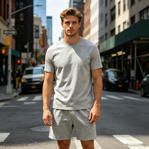 Shorts de sport gris pour hommes avec poches latérales, <span class=keywords><strong>taille</strong></span> <span class=keywords><strong>élastique</strong></span>, tissu respirant en maille, vêtements de sport, vente en gros, approvisionnement en vrac - Product Image 2