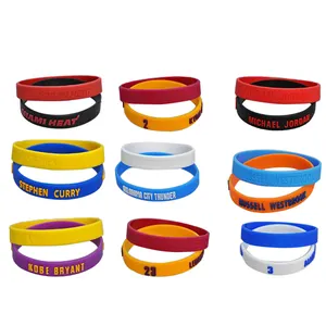 Best Verkopende Maat Lichtgevende Siliconen Armbanden Basketbal Sport Siliconen Rubber Polsbandjes Met Logo Custom