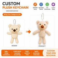 Porte-clés en peluche ours en miniature à longues pattes, mignon et moelleux, pendentif pour sac à dos, breloque, jouet en peluche personnalisé OEM ODM, cadeau