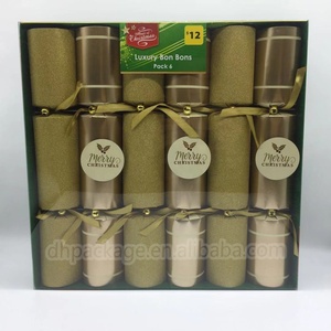 Factory Wholesale Luxury 14 Inch Red Glitter <strong>Christmas</strong> <strong>Crackers</strong> Indoor Fireworks with <strong>Novelty</strong> Gifts - Product Image 3